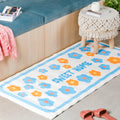 Large Blue Flower Floor Runner Nestasia