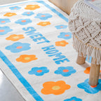 Large Blue Flower Floor Runner Nestasia