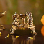 Brass Shivling with Family – Handcrafted Divine Temple Decor (2.5 Inch) Vedansh Craft