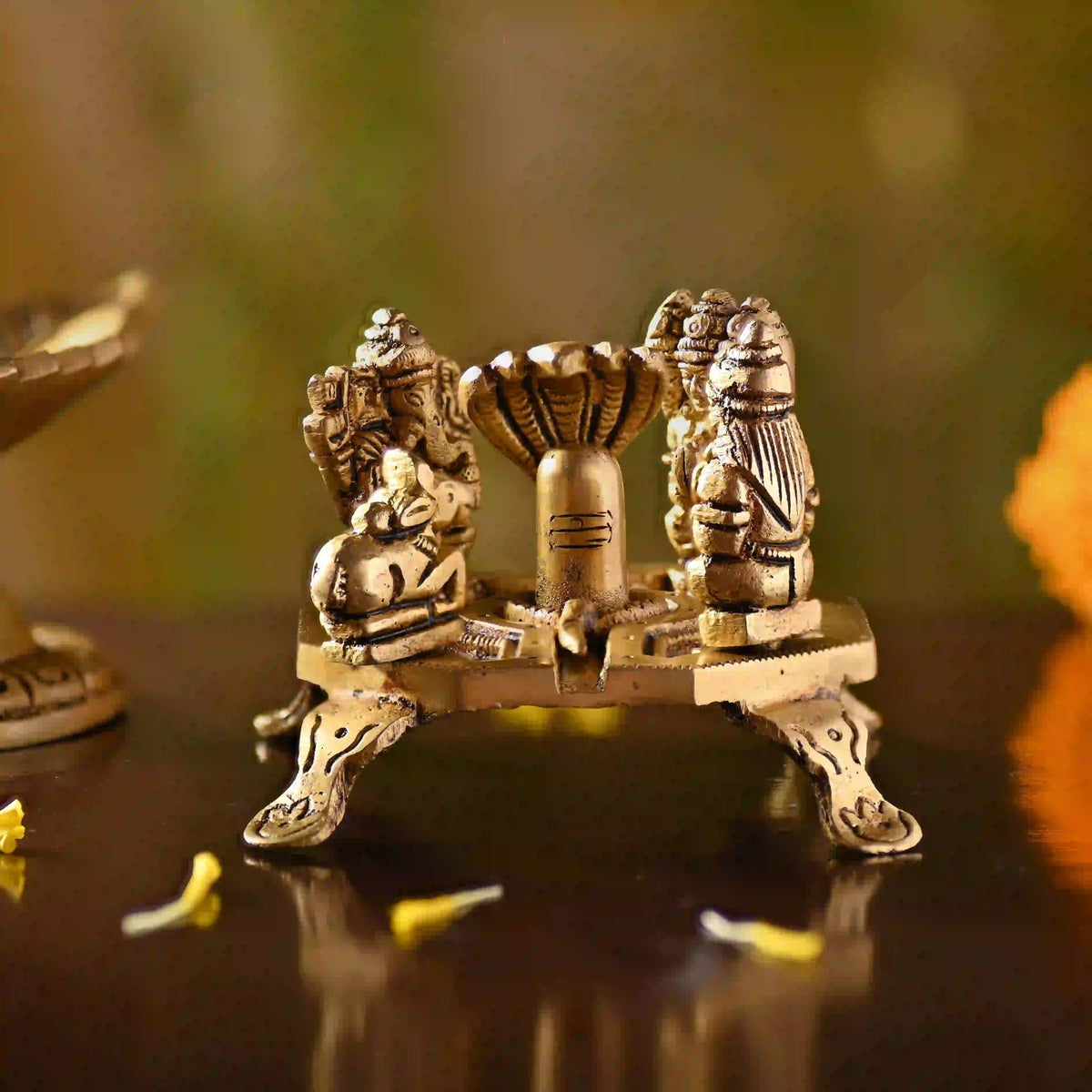 Brass Shivling with Family – Handcrafted Divine Temple Decor (2.5 Inch) Vedansh Craft