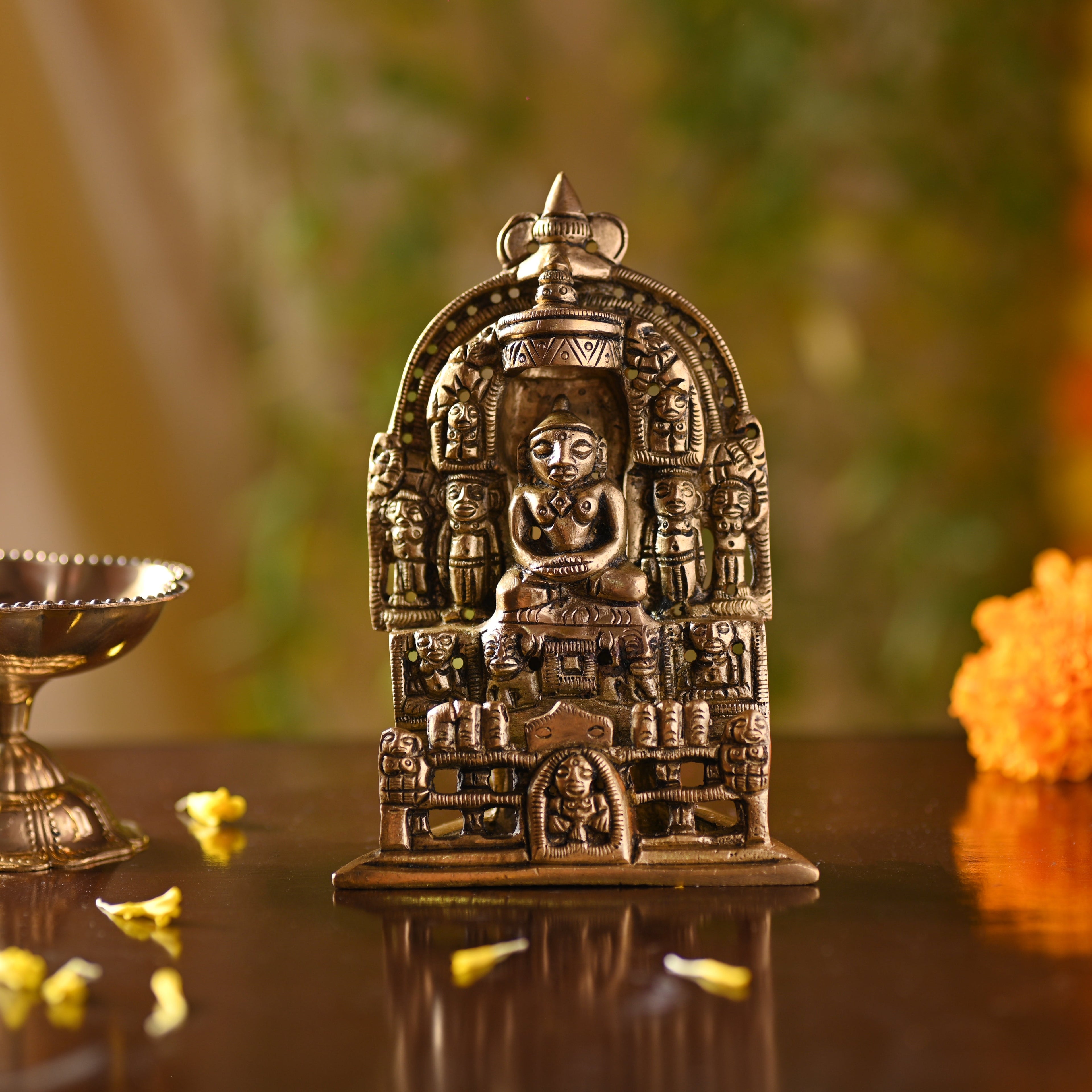 Brass Tirthankara Mahavirji Jain Statue (5 Inch) Vedansh Craft