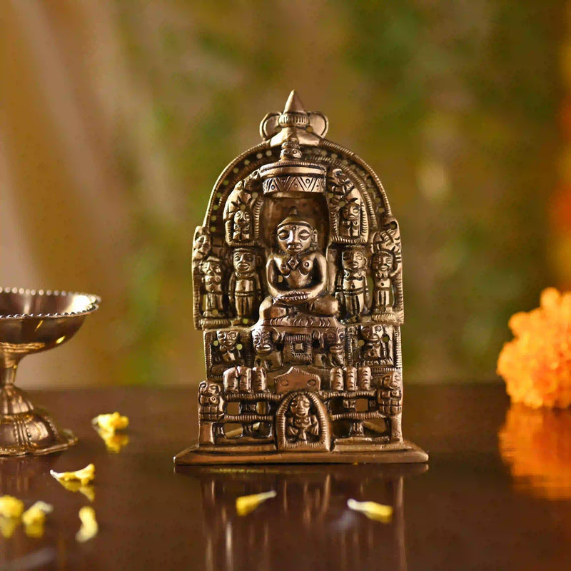 Brass Tirthankara Mahavirji Jain Statue (5 Inch) Vedansh Craft