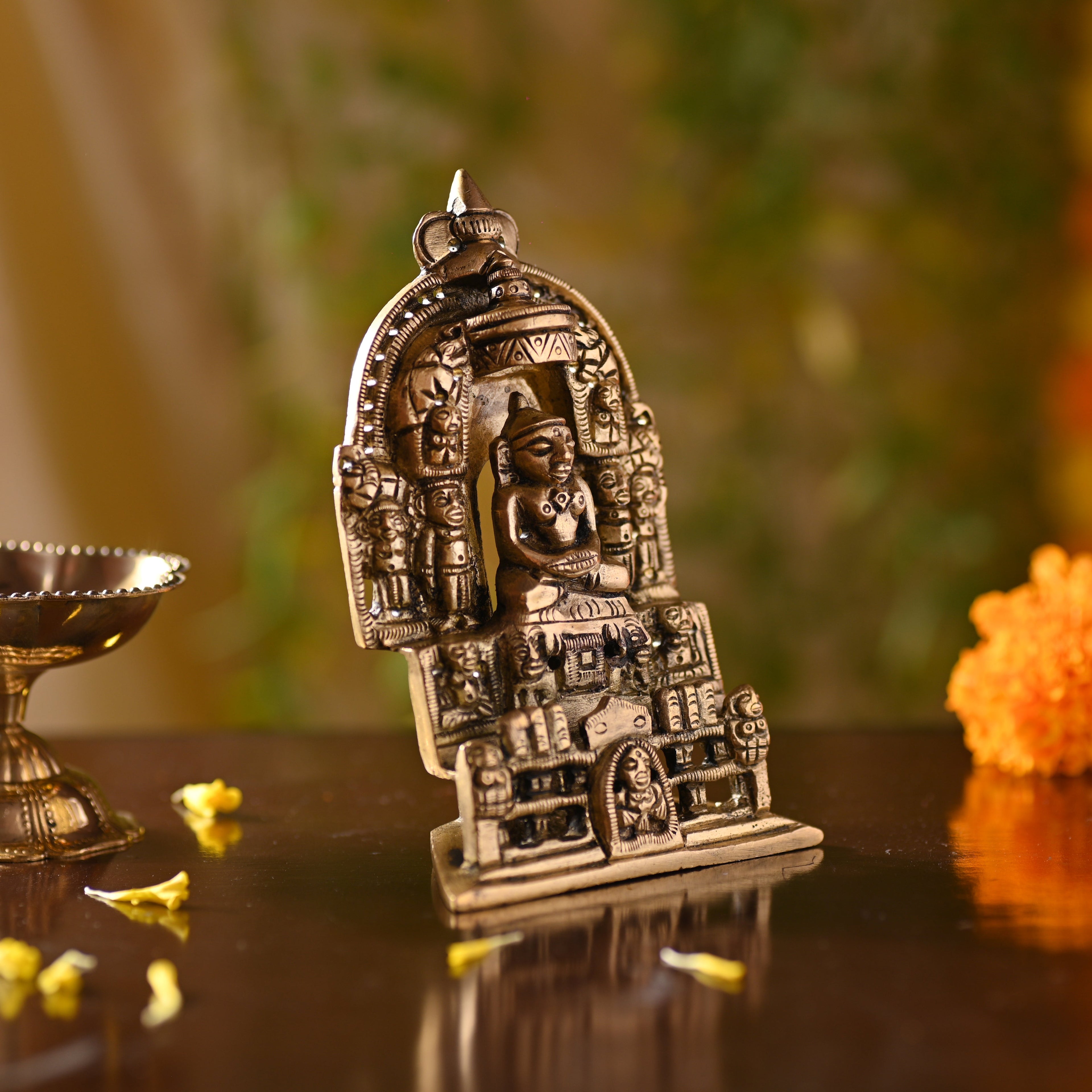 Brass Tirthankara Mahavirji Jain Statue (5 Inch) Vedansh Craft