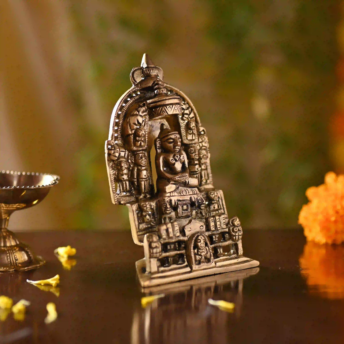 Brass Tirthankara Mahavirji Jain Statue (5 Inch) Vedansh Craft