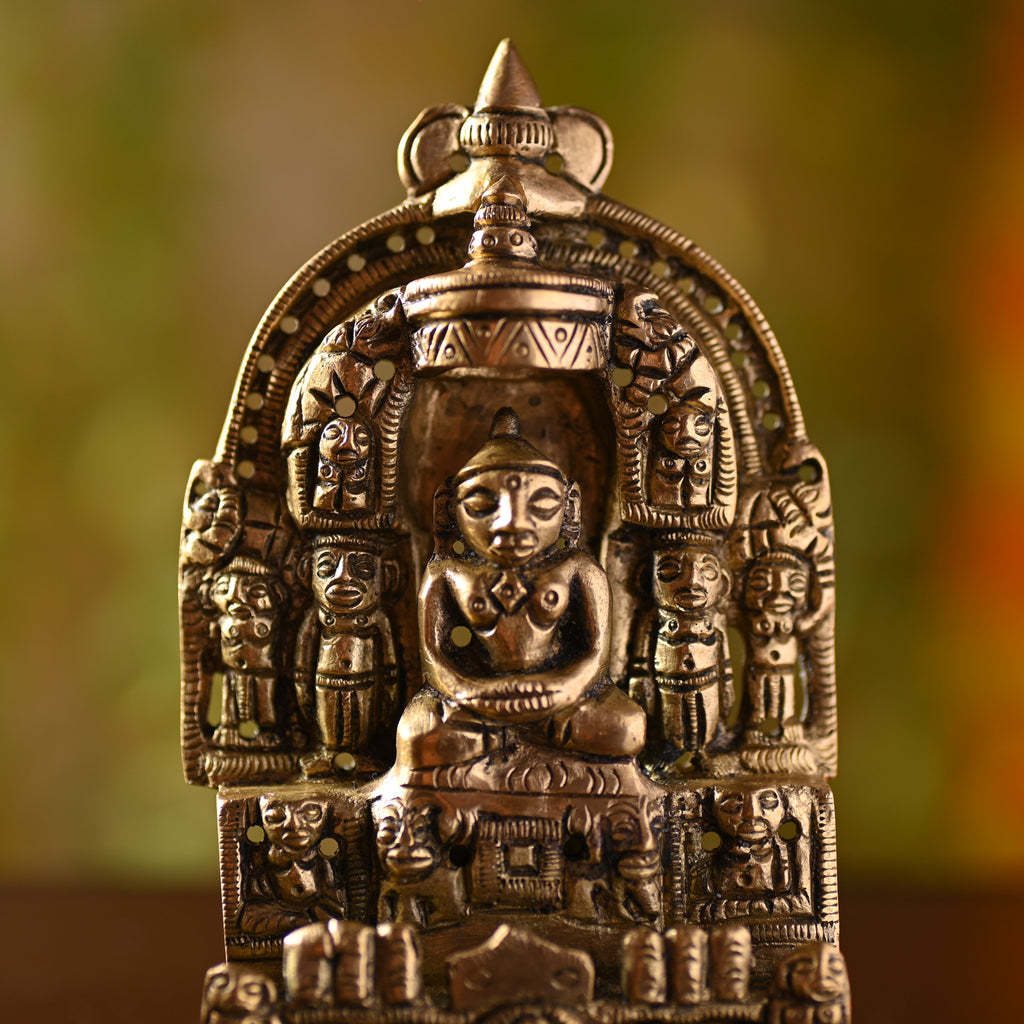 Brass Tirthankara Mahavirji Jain Statue (5 Inch) Vedansh Craft