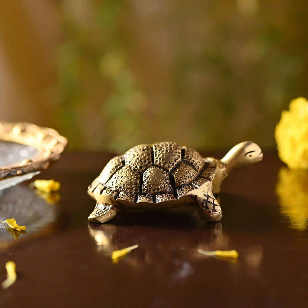 Brass Tortoise Figuruine Vastu/Feng Shui (1.5 Inch) Vedansh Craft