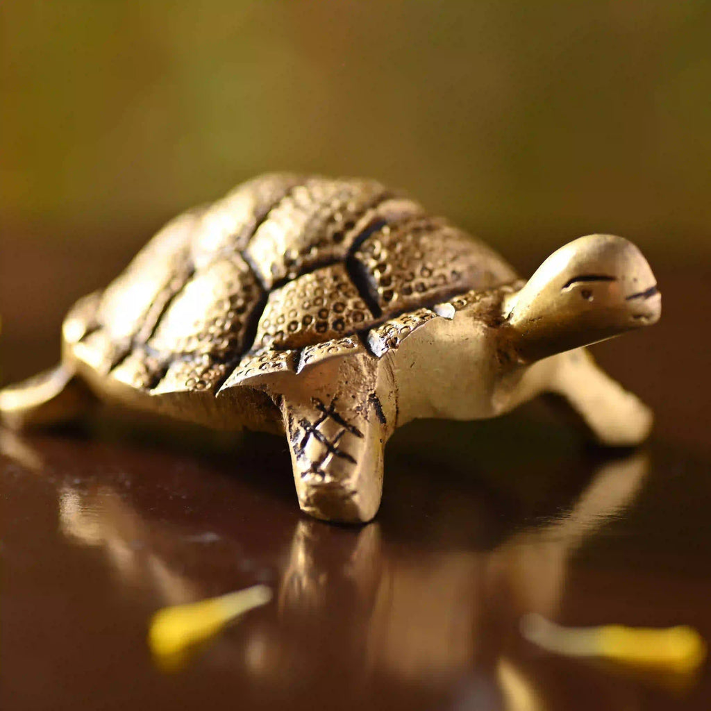 Brass Tortoise Figuruine Vastu/Feng Shui (1.5 Inch) Vedansh Craft