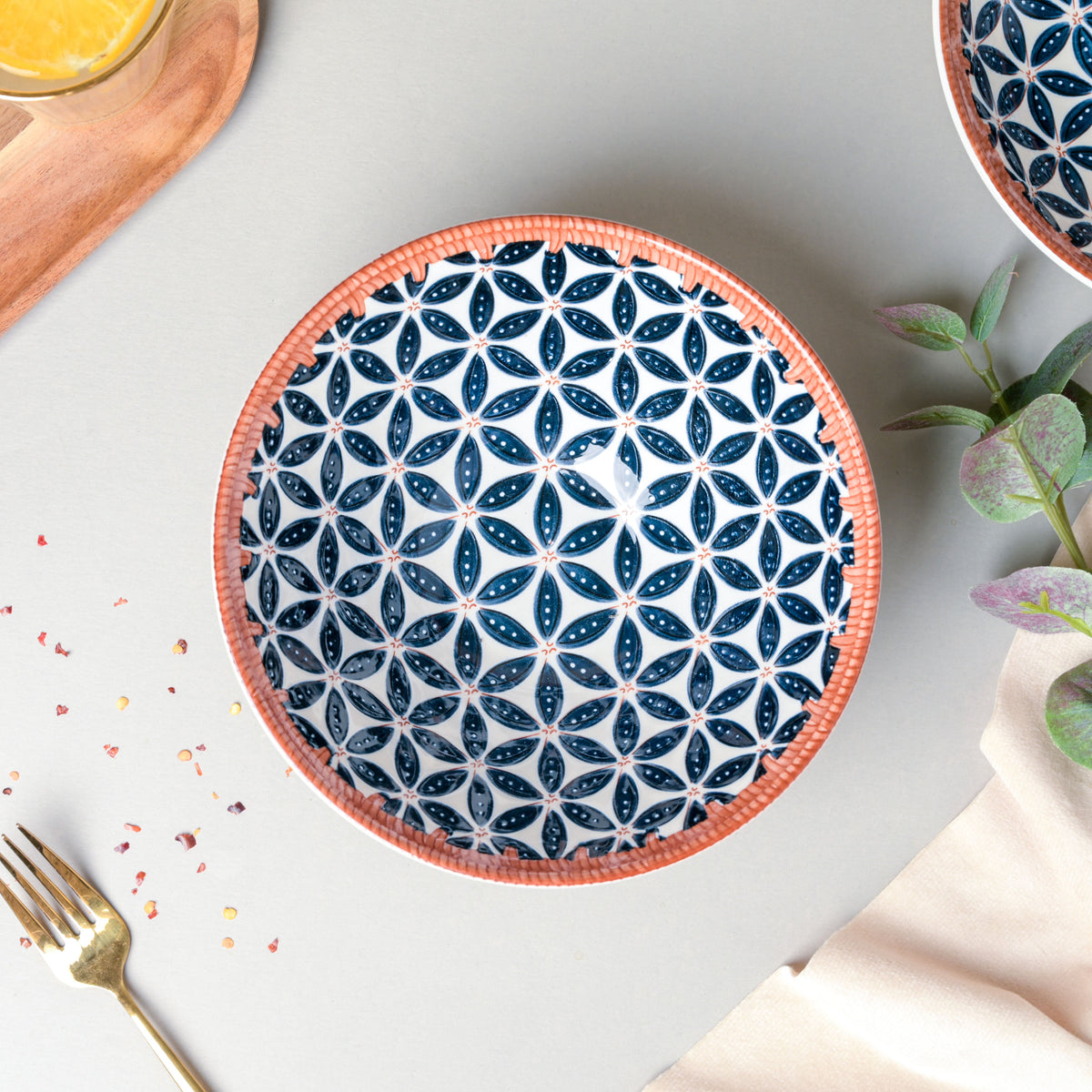 Floret Ceramic Ramen Bowl 8 Inch 750 ml Nestasia
