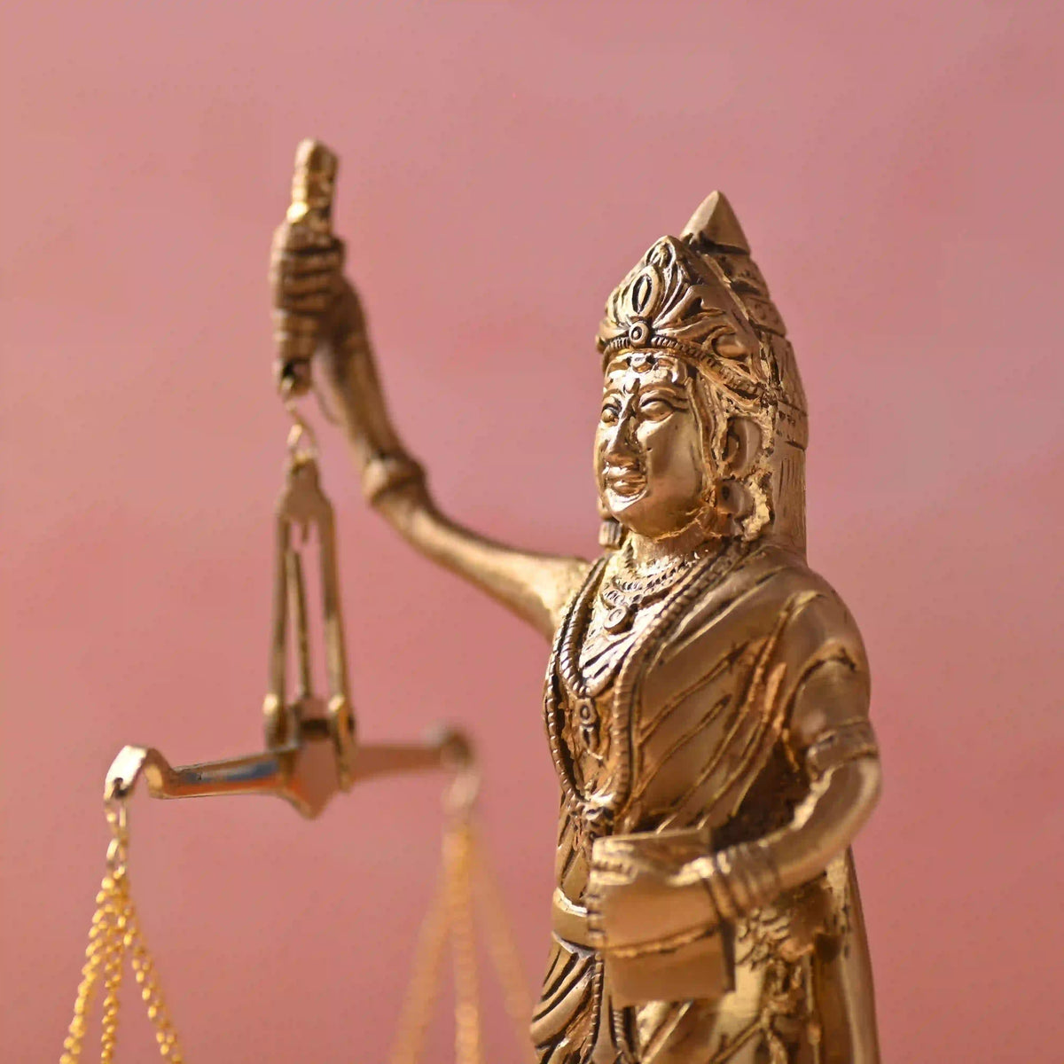 Brass Lady Justice Standing Statue (8.5 Inch) Vedansh Craft