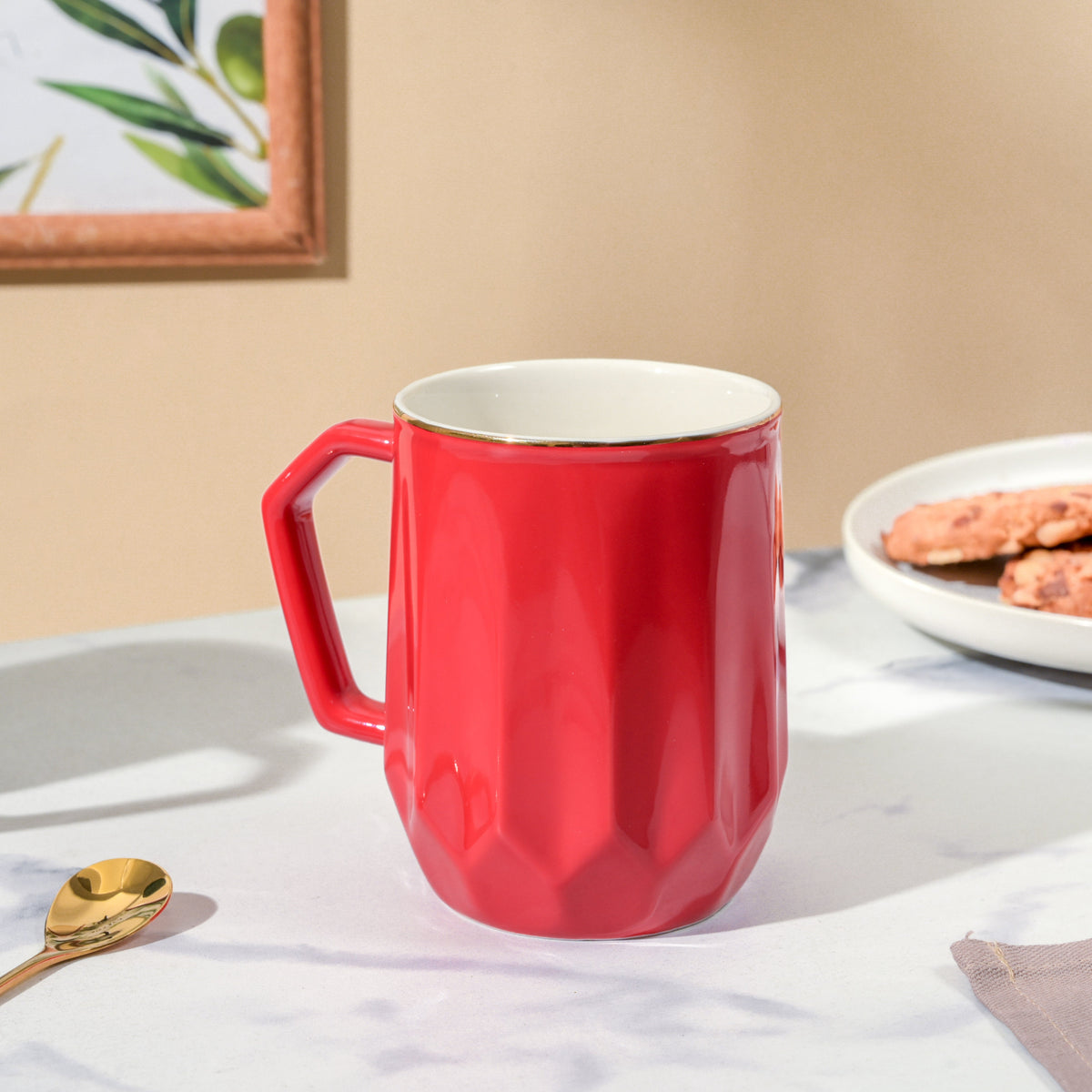 Flame Red Ceramic Mug 350 ml Nestasia