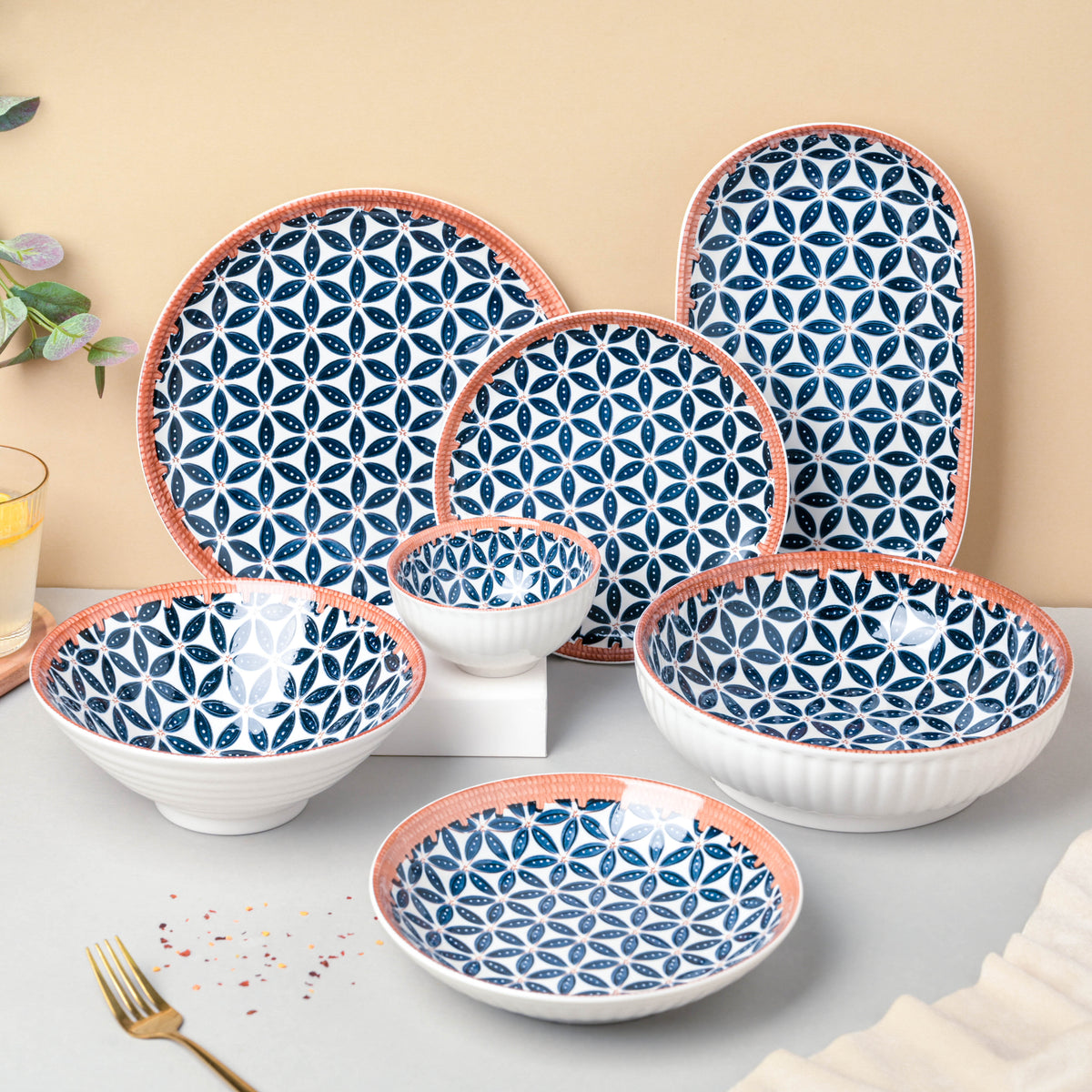 Floret Ceramic Ramen Bowl 8 Inch 750 ml Nestasia
