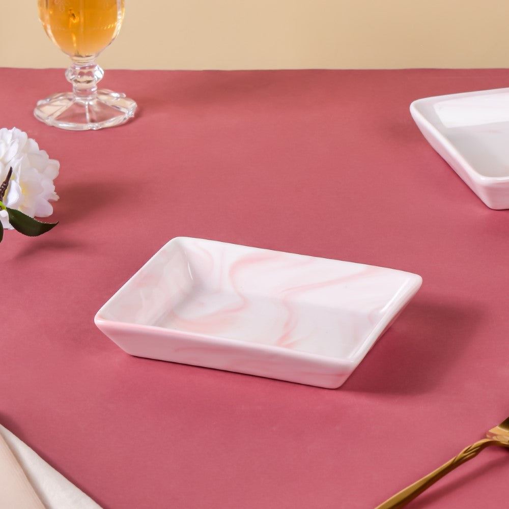 Marble Serving Platter Pink Small 5 inch Nestasia