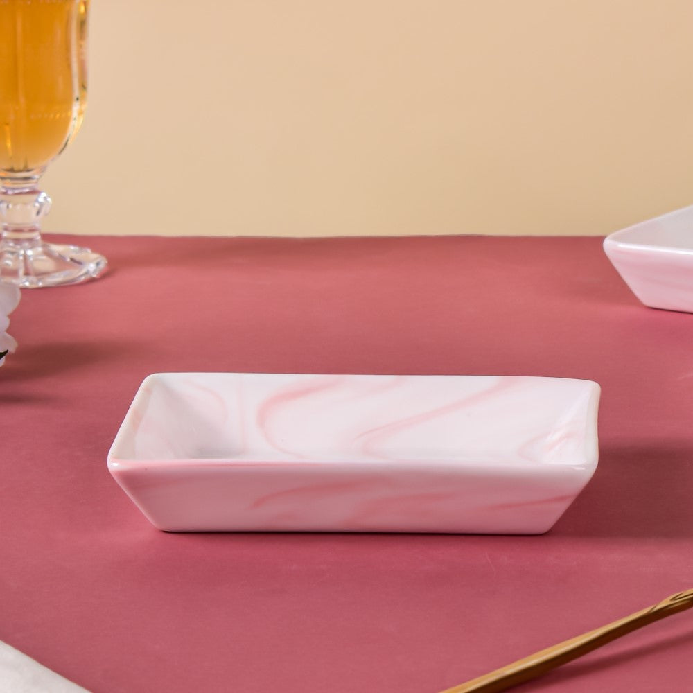 Marble Serving Platter Pink Small 5 inch Nestasia