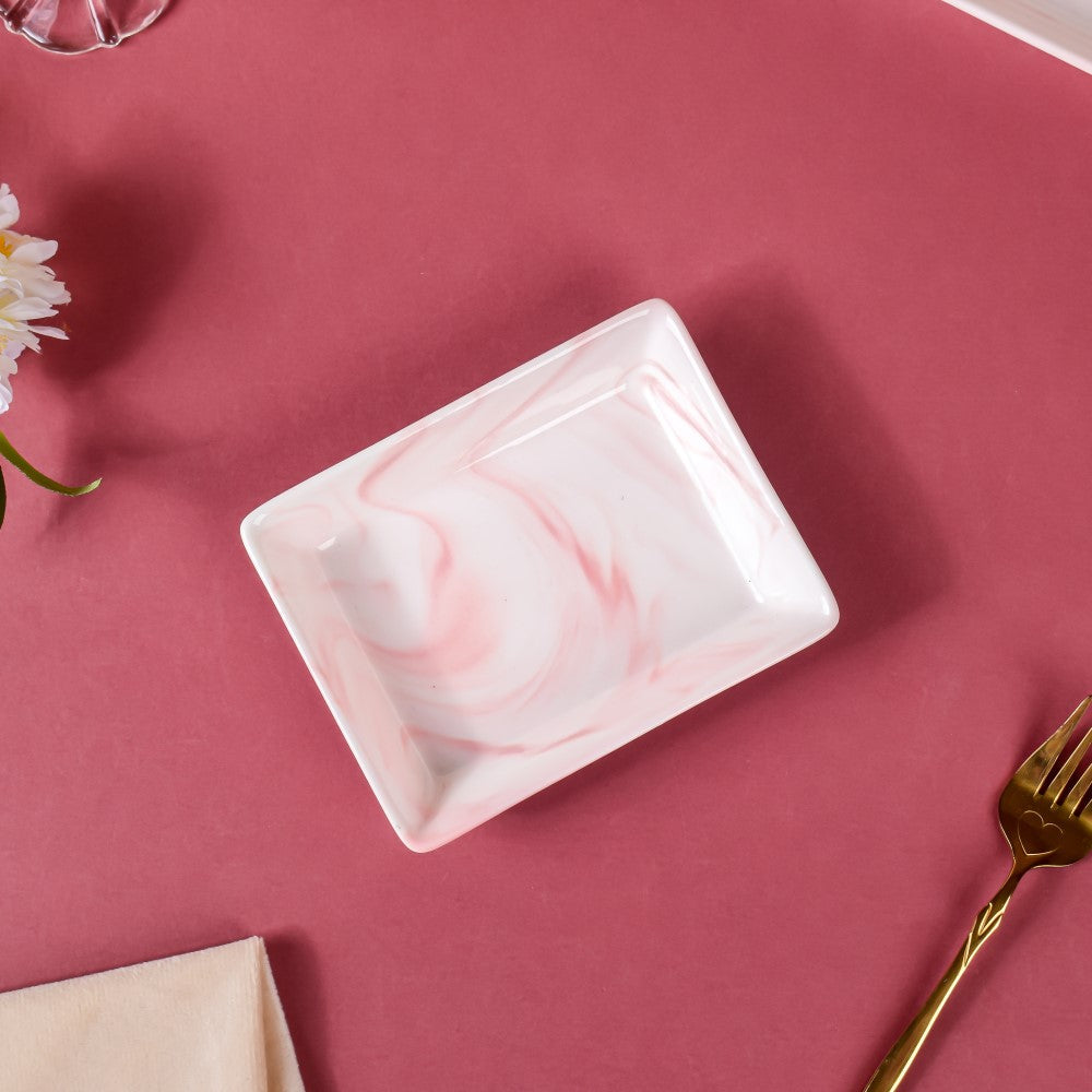 Marble Serving Platter Pink Small 5 inch Nestasia
