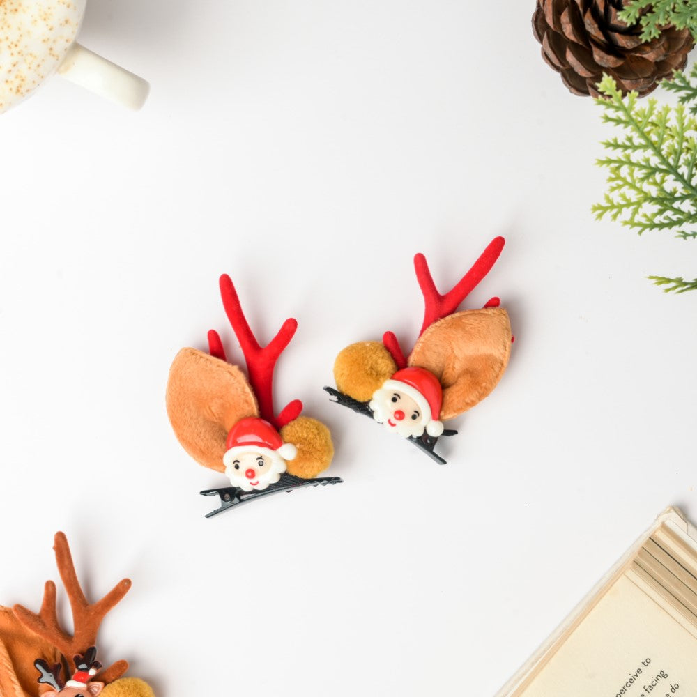 Christmas Santa Hairclip Set Of 2 Nestasia