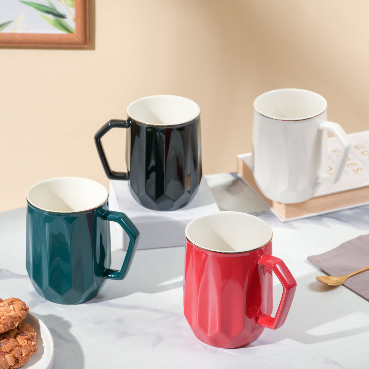 Flame Red Ceramic Mug 350 ml Nestasia