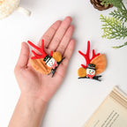 Christmas Snowman Hairclip Set Of 2