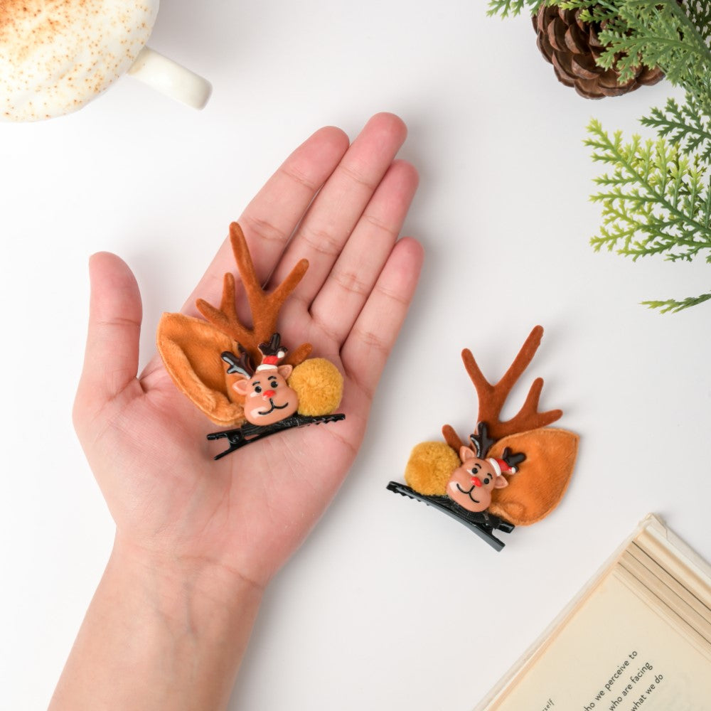 Christmas Reindeer Hairclip Set of 2 Nestasia