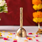 Brass Traditional Pooja Handbell – Authentic Indian Brassware Vedansh Craft