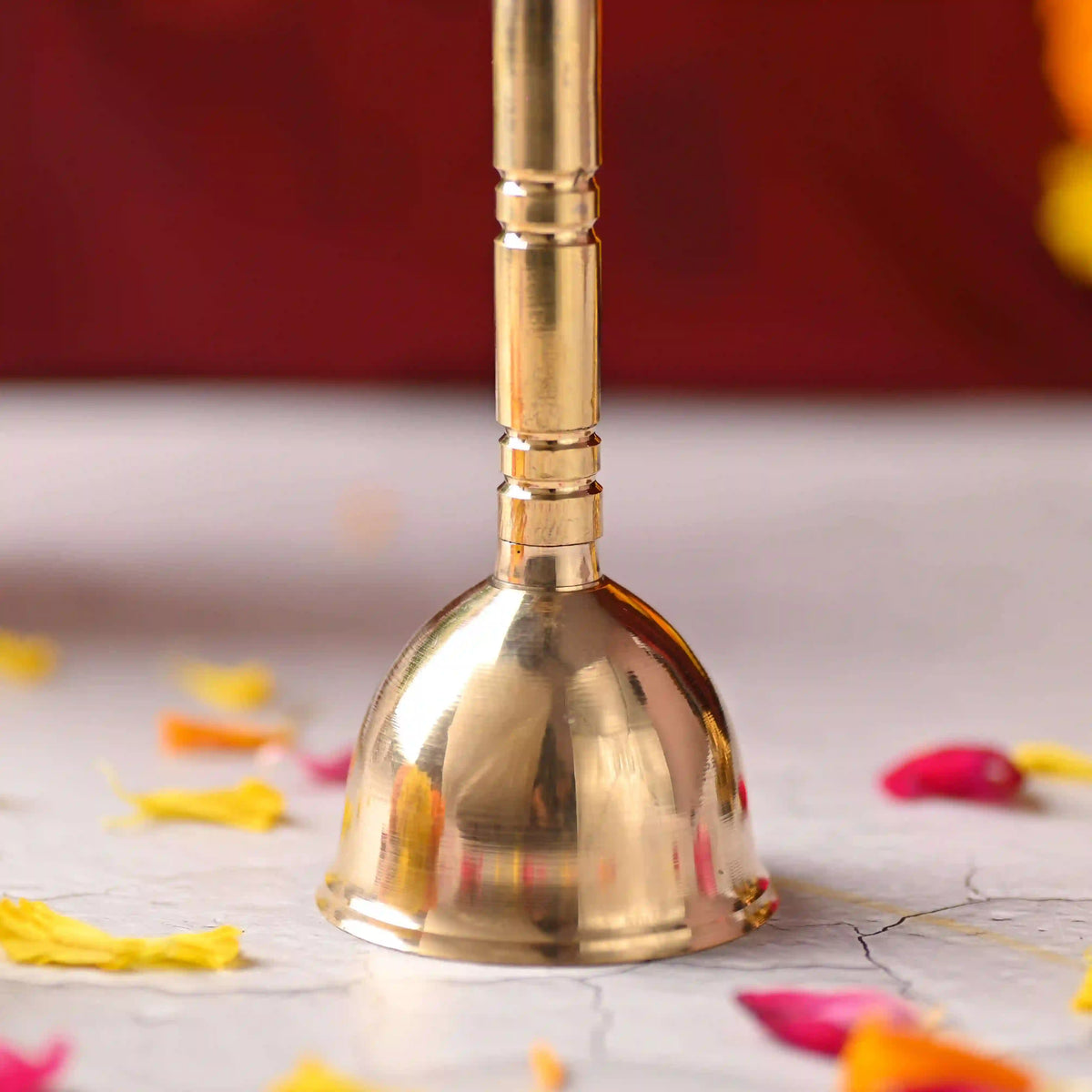 Brass Traditional Pooja Handbell – Authentic Indian Brassware Vedansh Craft
