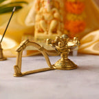 Brass Agardan / Incense Holder with Handle (2.8 Inch) Vedansh Craft