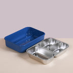 Bento Lunch Box With 3 Compartments Blue 750ml Nestasia