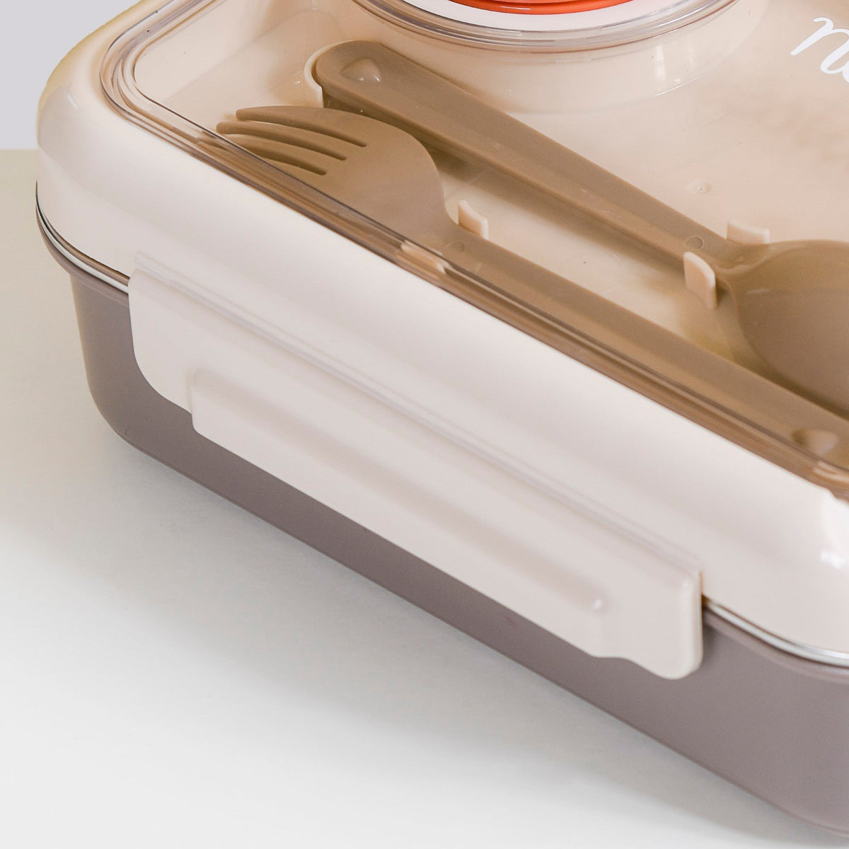 Tiffin Box For Office With 3 Compartments Brown 750ml Nestasia
