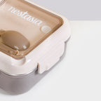 Tiffin Box For Office With 3 Compartments Brown 750ml Nestasia