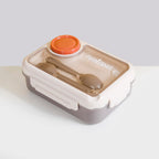 Tiffin Box For Office With 3 Compartments Brown 750ml Nestasia