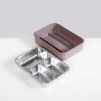 Tiffin Box For Office With 3 Compartments Brown 750ml Nestasia