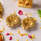Brass Handcrafted Oil Diya Pair (0.7 Inch) Vedansh Craft