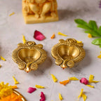 Brass Handcrafted Oil Diya Pair (0.7 Inch) Vedansh Craft
