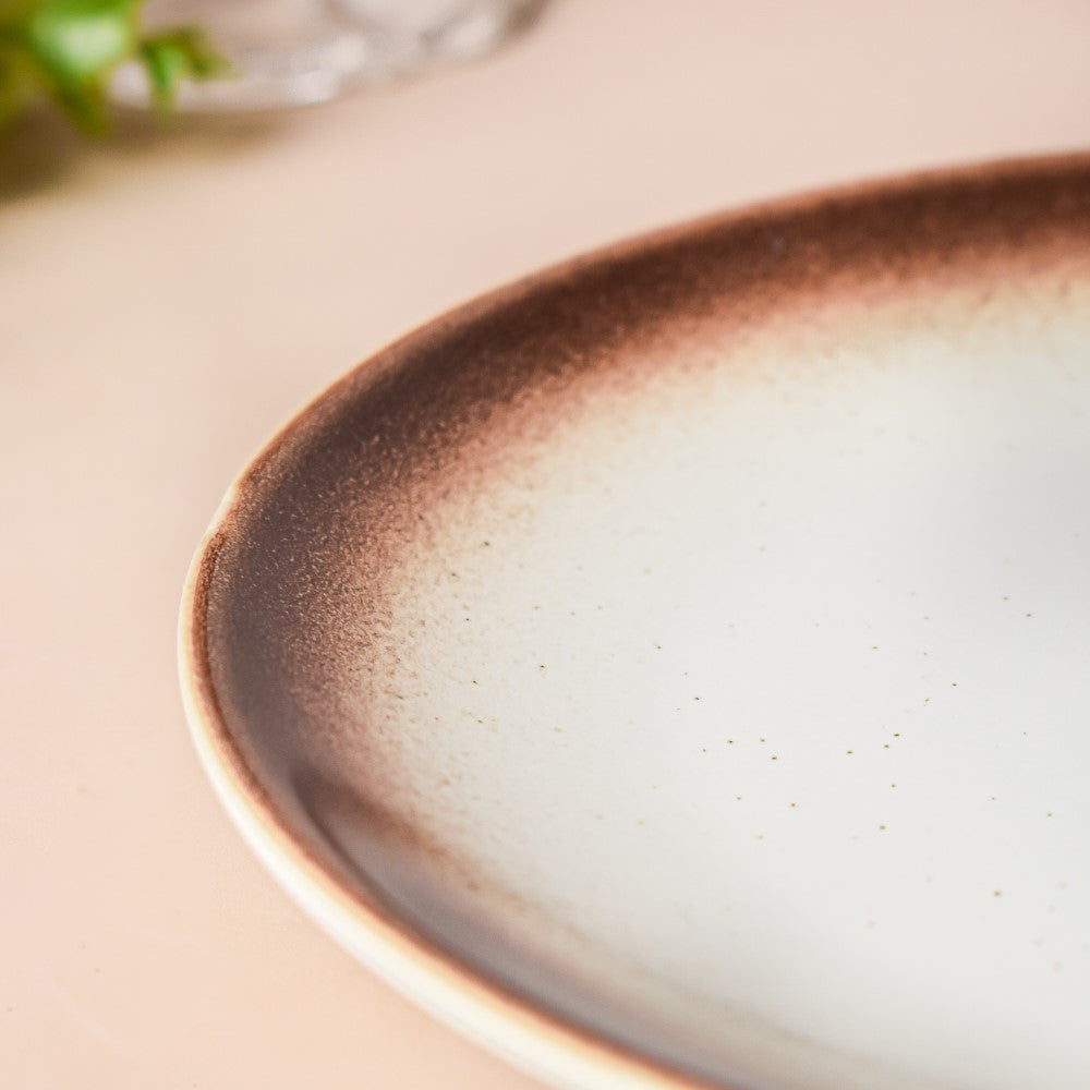 Cavern Clay Dessert Plate White And Brown 6 Inch Nestasia