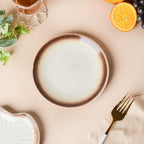 Cavern Clay Dessert Plate White And Brown 6 Inch Nestasia