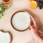 Cavern Clay Dessert Plate White And Brown 6 Inch Nestasia