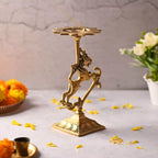 Brass Yali/kirtimukha Candle Stand (8.5 Inch) Vedansh Craft