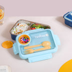 Bento Lunch Box With 3 Compartments Blue 750ml Nestasia