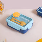 Bento Lunch Box With 3 Compartments Blue 750ml Nestasia