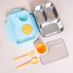 Bento Lunch Box With 3 Compartments Blue 750ml Nestasia