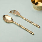 Handcrafted Brass Fork & Spoon Set – Premium Indian Brassware (7.2 Inch) Vedansh Craft