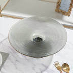 Grey Glass Cake Stand 13 inch Nestasia