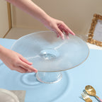 Sleek Glass Cake Stand 13 inch Nestasia