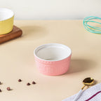 Playful Pink Textured Pudding Bowl Nestasia