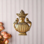 Brass Decor Peacock Wall Hanging Kalash (8 Inch) Vedansh Craft