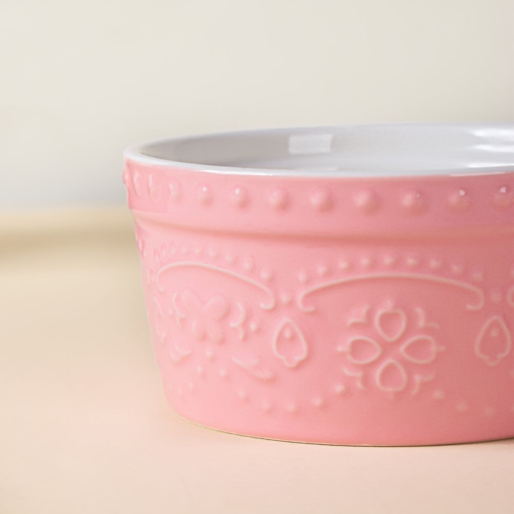 Playful Pink Textured Pudding Bowl Nestasia