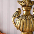Brass Decor Peacock Wall Hanging Kalash (8 Inch) Vedansh Craft