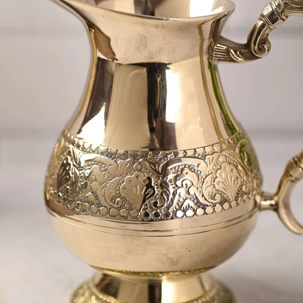 Brass Handcrafted Water Jug (8 Inch) Vedansh Craft