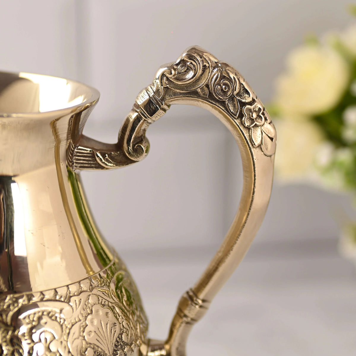 Brass Handcrafted Water Jug (8 Inch) Vedansh Craft