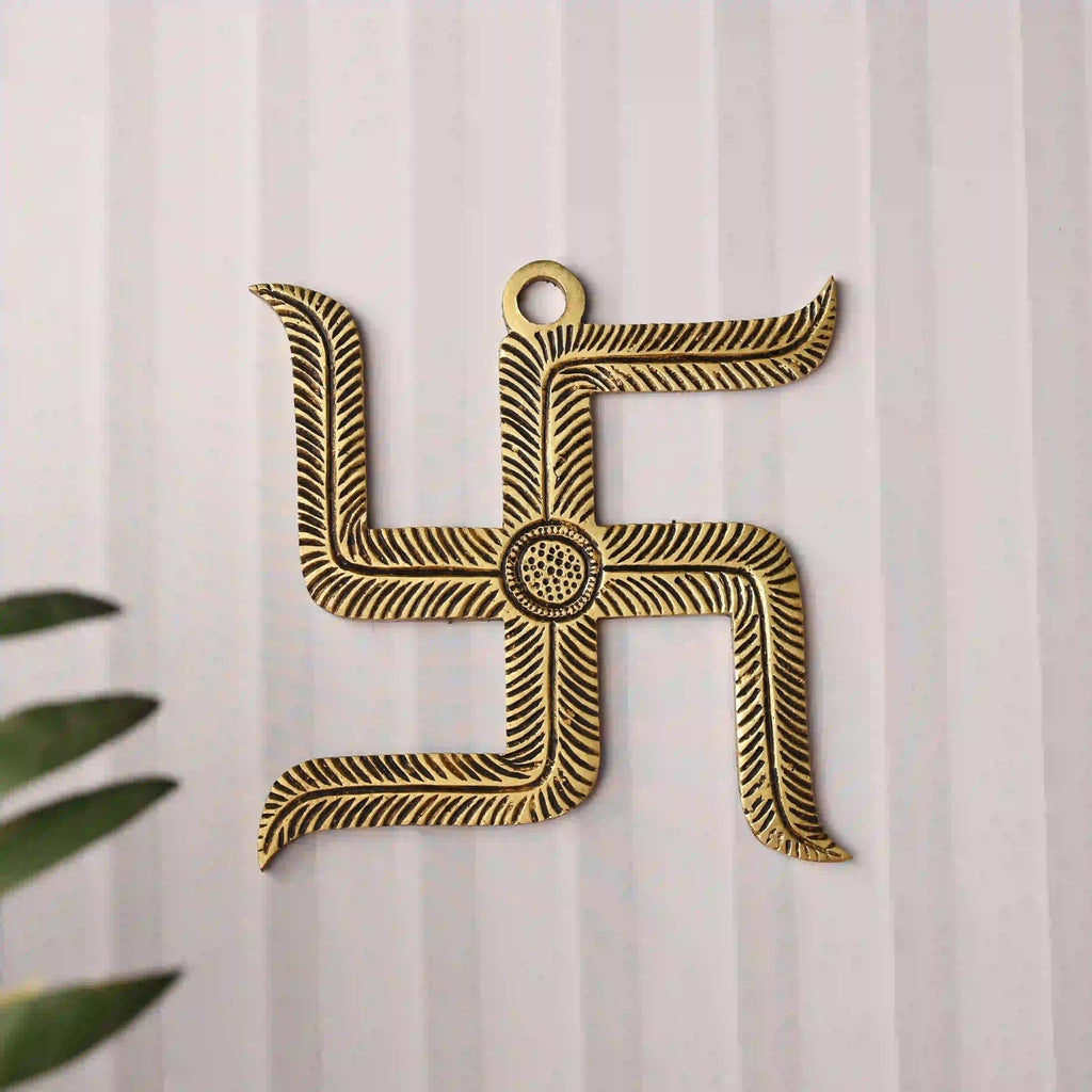 Brass Swastik Wall Hanging (4.5 Inch) Vedansh Craft
