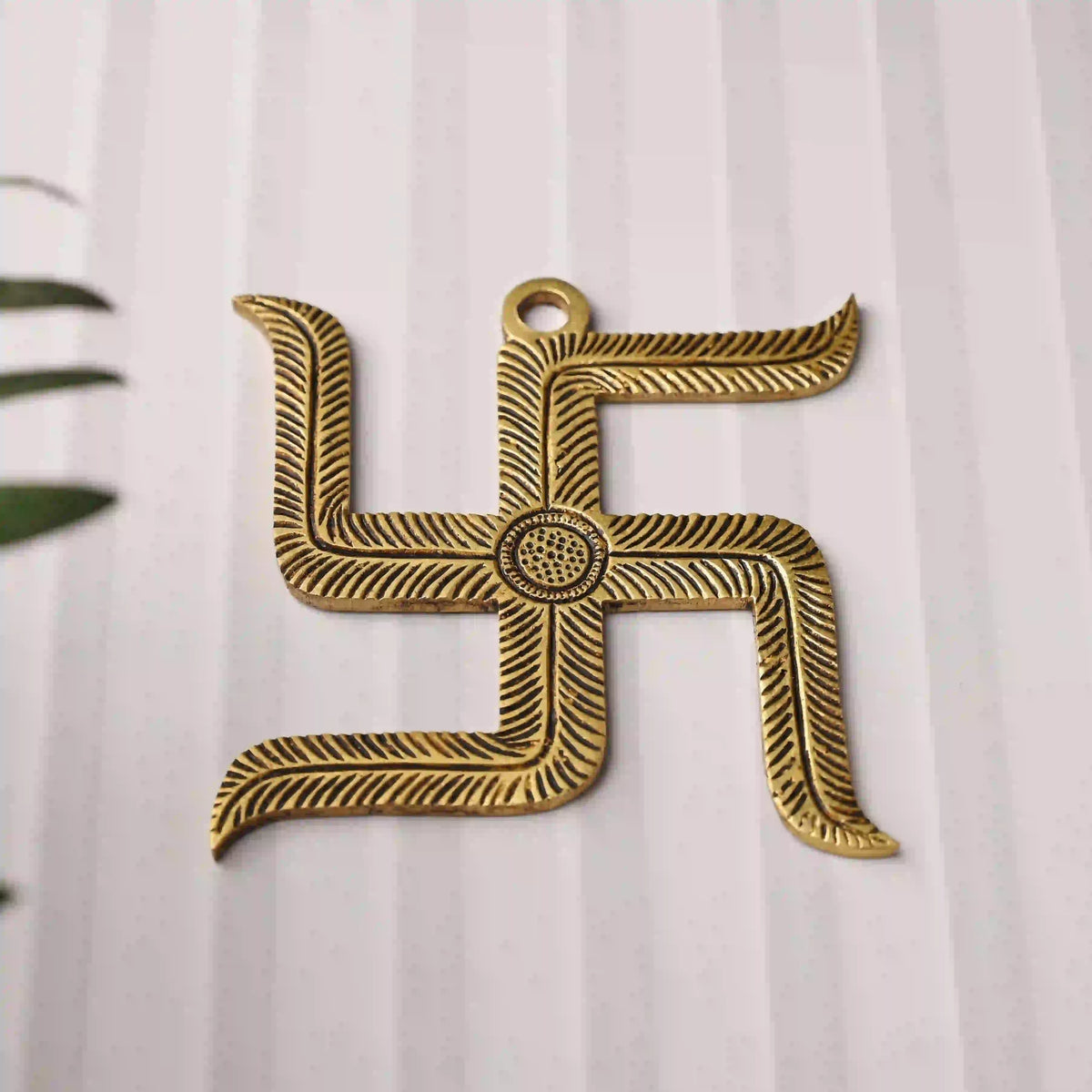 Brass Swastik Wall Hanging (4.5 Inch) Vedansh Craft